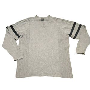 Nike Golf Mens Medium V-neck Grey Y2K VTG Pullover Sweater Center Swoosh Back